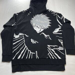 Rare Bershka BLEACH Ichigo Kurosaki Anime Layered Hoodie Size XL